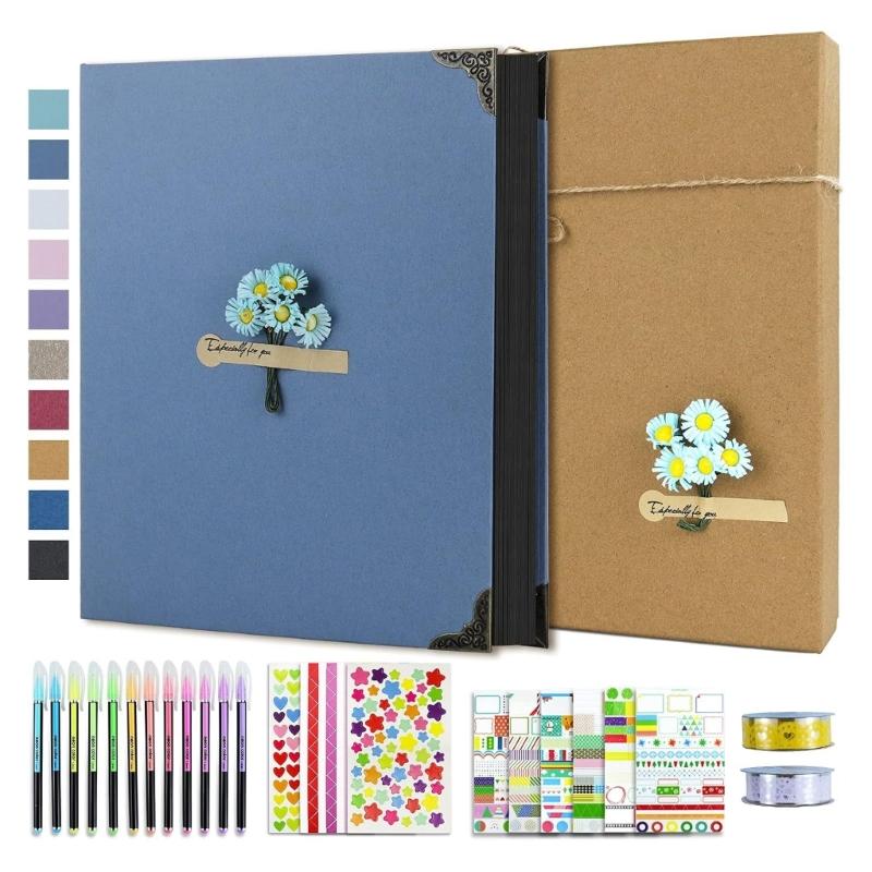 DIY Sada Fotoalba Scrapbook s Tužkou Páskou a Samolepkami Kraftový Papír Pamětní Kniha Potřeby pro Scrapbooking Valentýnský Dárek