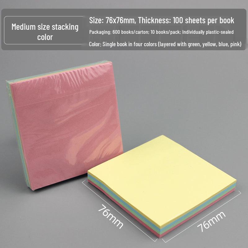 Colorful Creative Heart Sticky Notes - Reusable and Cute Stationery for Students
