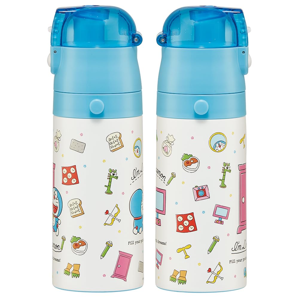 Skater Stainless Steel Water 420ml 350ml Doraemon Line Sanrio Small Water Sports Water Kids' Bottle, 2-Way Design, (Direct Drinking), (Cup Drinking),