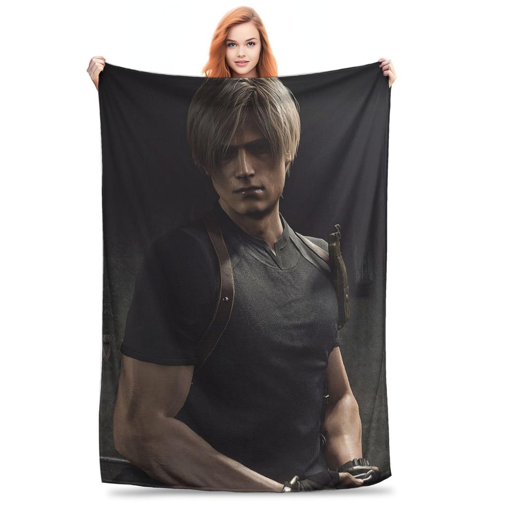 L-Leon Kennedy Game Blanket Portable Fleece Sofa Throw Blanket for Couch Bedding Travel Throws Bedspread Quilt