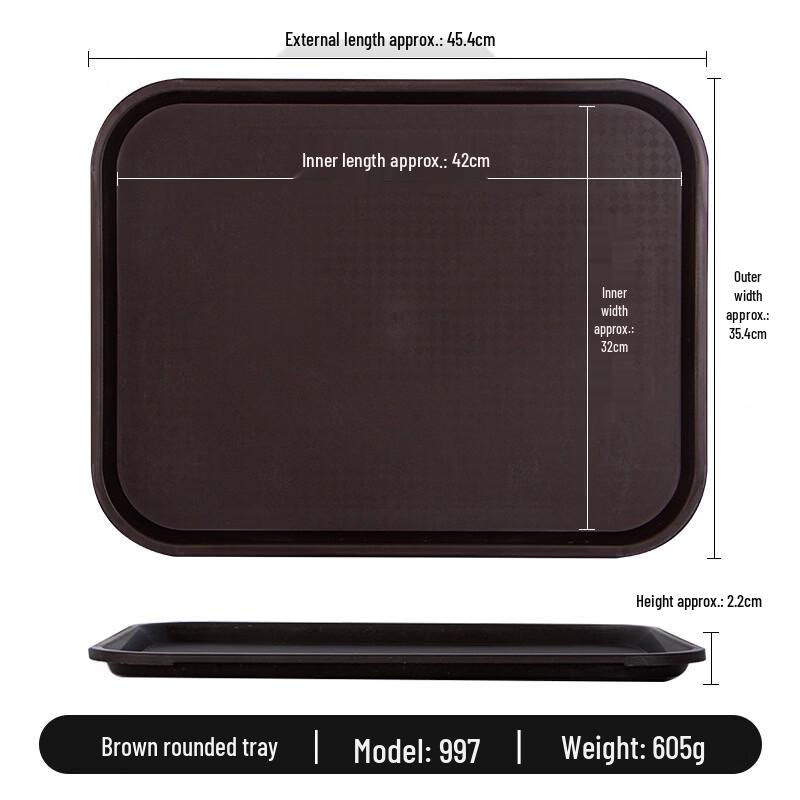 JINMEILI Melamine Anti-Slip Rectangular Serving Tray