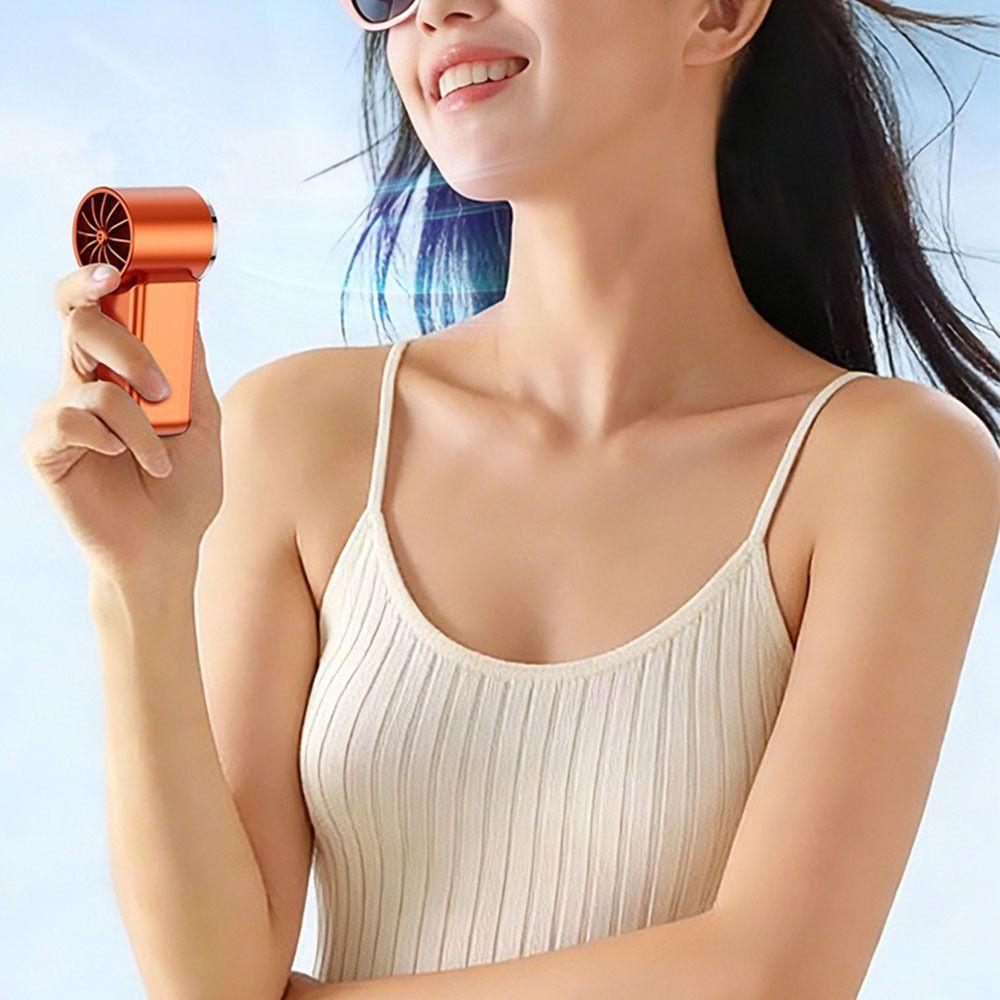 199 Adjustable Gears Handheld Turbo Fan LED Display Small Electric Fan Mini Fan  Summer Cooling