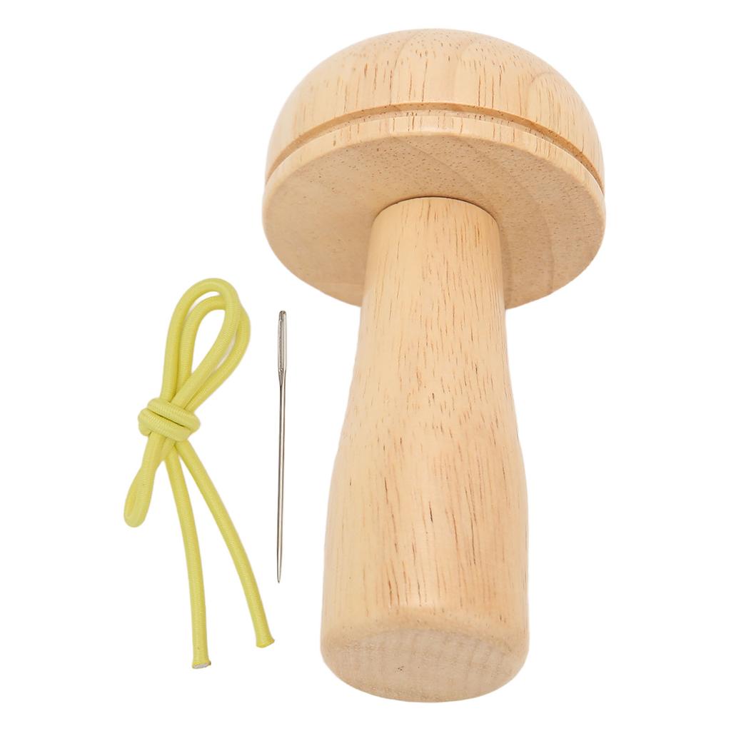 Darning Mushroom Kit Detachable Wooden Darning Mushroom Needle Sewing Tools for DIY Knitting