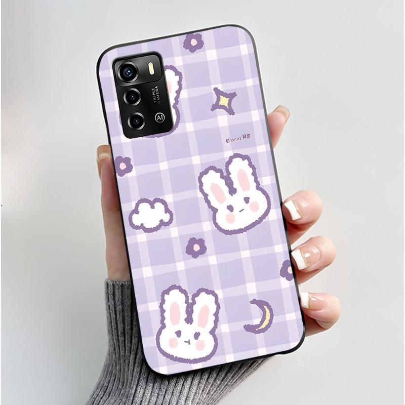 For ZTE Blade V40 Vita / V41 Smart Phone Case Luxury Cute Love Rabbit Funny Black Cover Shell Soft Silicone Protective Casing