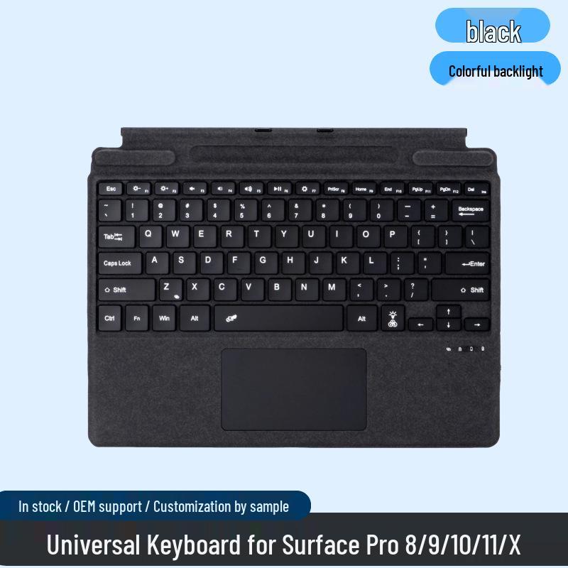 Color Backlit Bluetooth Magnetic Keyboard Case for Microsoft Surface Pro 8/9/10/11/X