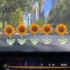 Interior Aesthetic Accessories 5Pcs Wobble Sunflower Car Dashboard Decor, Resin Spring Flower Ornament Cute Office Desk Decorations with Non