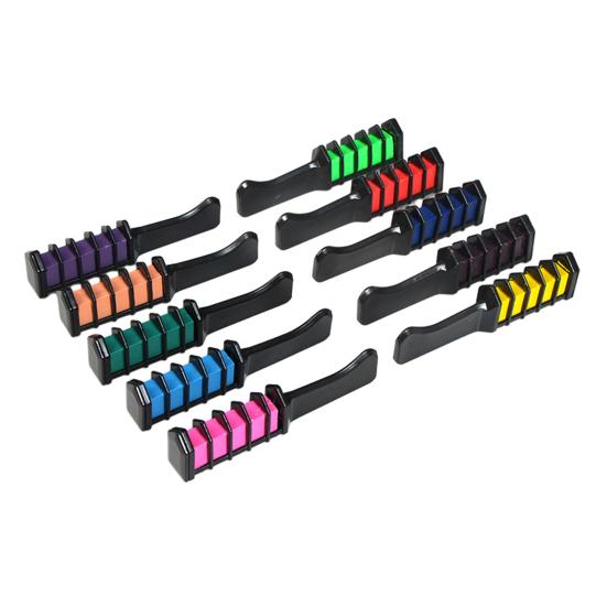 10Pcs Disposable Hair Dye Comb 10 Colors Individually Packaged Temporary Hair Chalk for Wet Dry Hair Washable Non-Damaging Instant Hair Coloring Tool