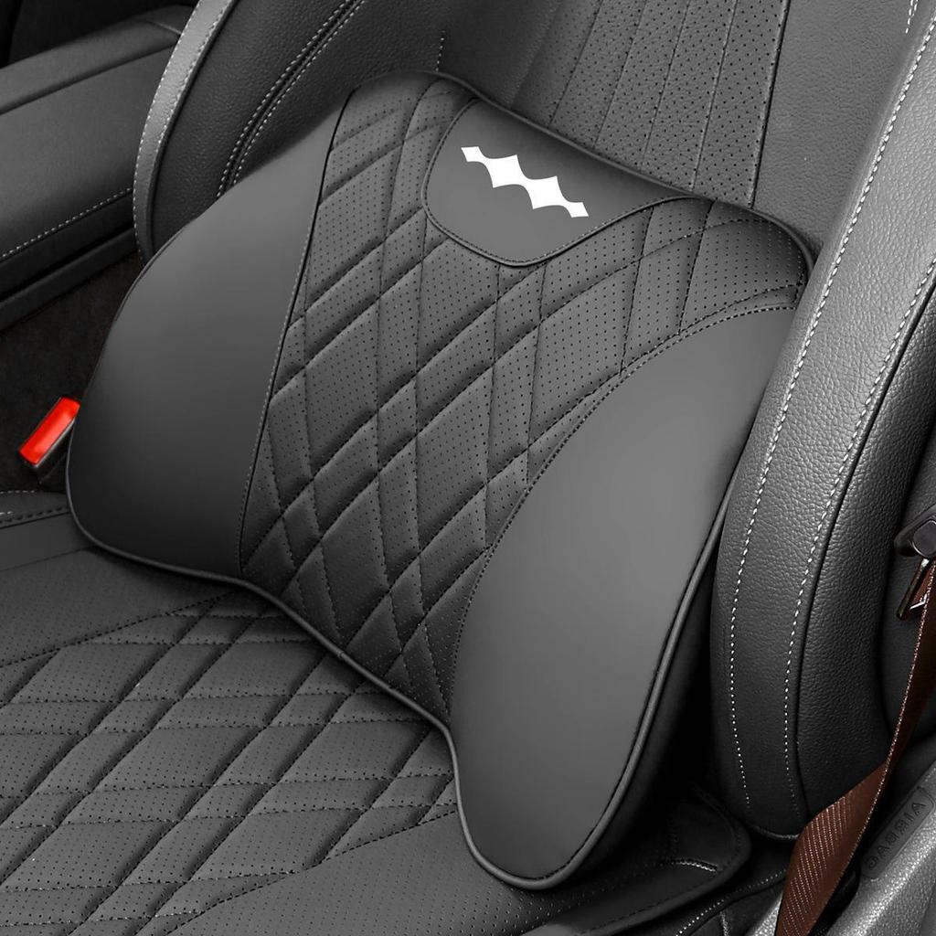 Leopard Car Headrest & Lumbar Support Cushion - Breathable, All-Season Neck Protection Pillow