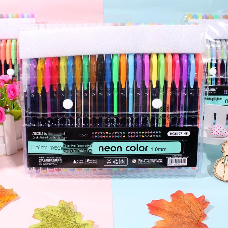 Children's Glitter Gel Pens - Journaling, Note-Taking, Fluorescent & Watercolor Markers