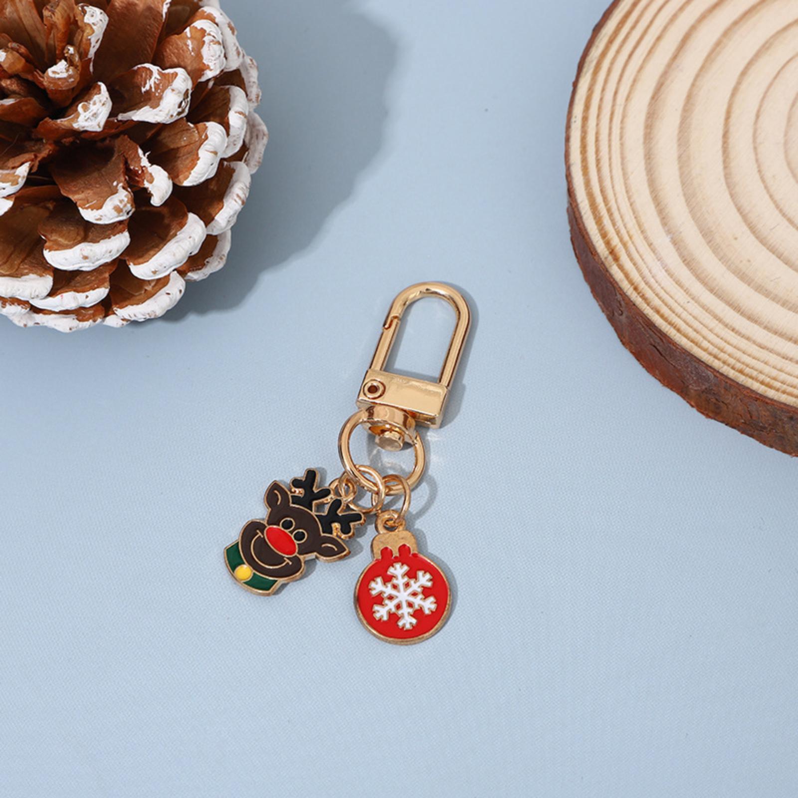 

Cartoon Christmas Series Keychain Alloy Drip Oil Decorative Chain Atmosphere Bag Pendant Hanging Decoration