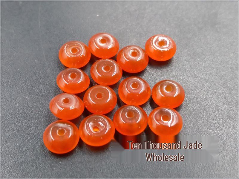 Ice Jade Red Agate Chalcedony Spacer Beads - Loose Sale