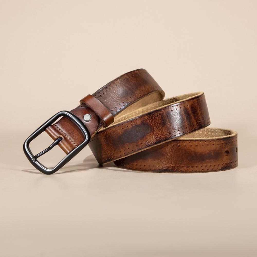 

Ремень First Layer для мужчин, кожаный ремень с пряжкой из вставки из дерева 110cm-130cm верблюд