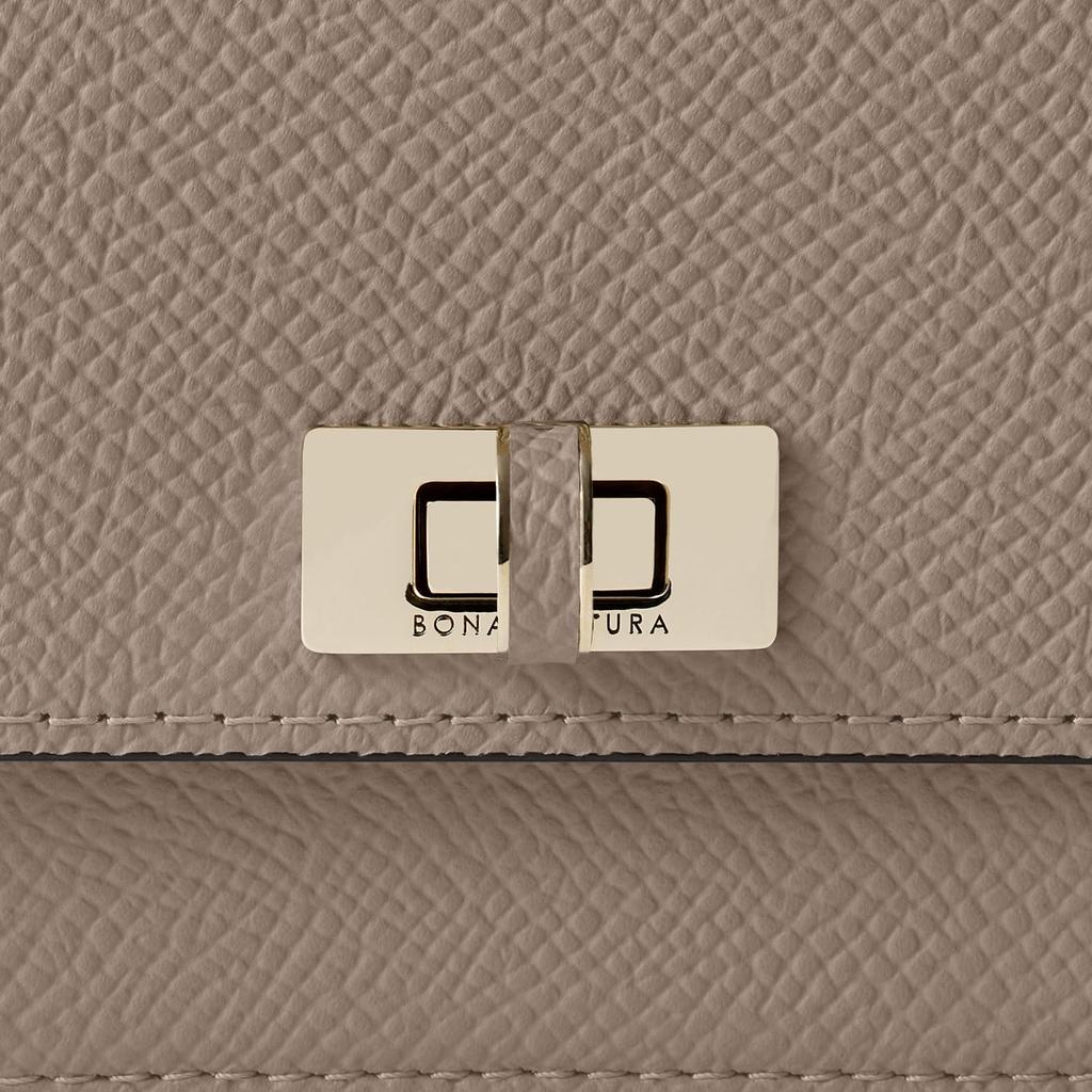 BONAVENTURA Vittoria Compact Wallet in Nobile Leather (Etoupe), Made of Genuine European Leather, Perfect Gift for Women, BWAN44-ET