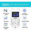 Two-channel  12-mode muscle stimulator with 4 electrode pads
