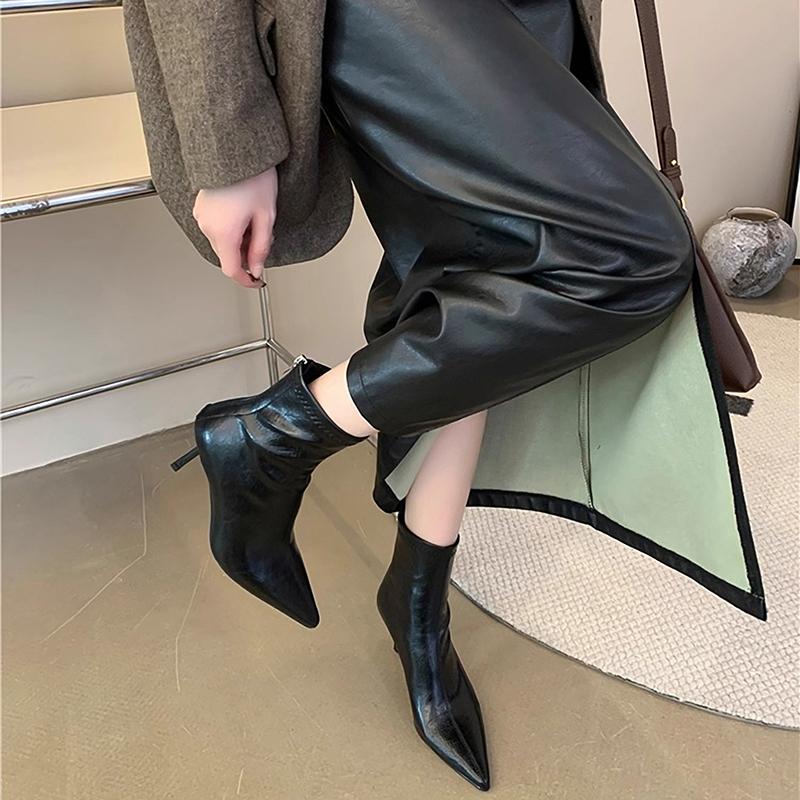 Fashion High Heel Pointed Toe Women Ankle Boots Autumn Winter Ladies Elegant Party Short Botas Zapatos De Mujer