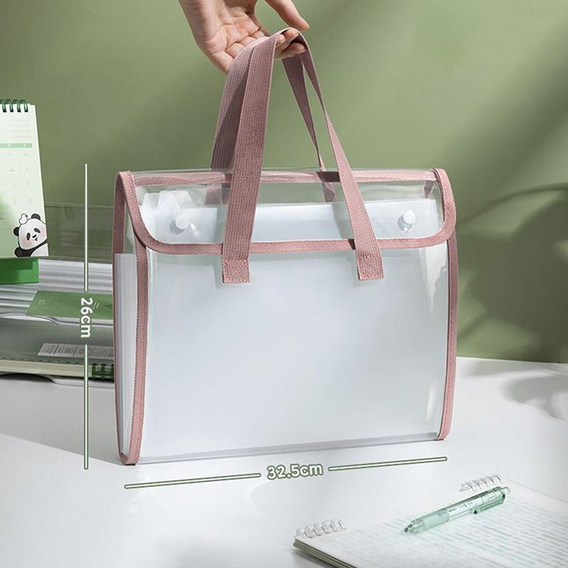 Expandable File Storage Pocket With Built-In Organizer Large Capacity Portable Transparent Waterproof Tote Folder