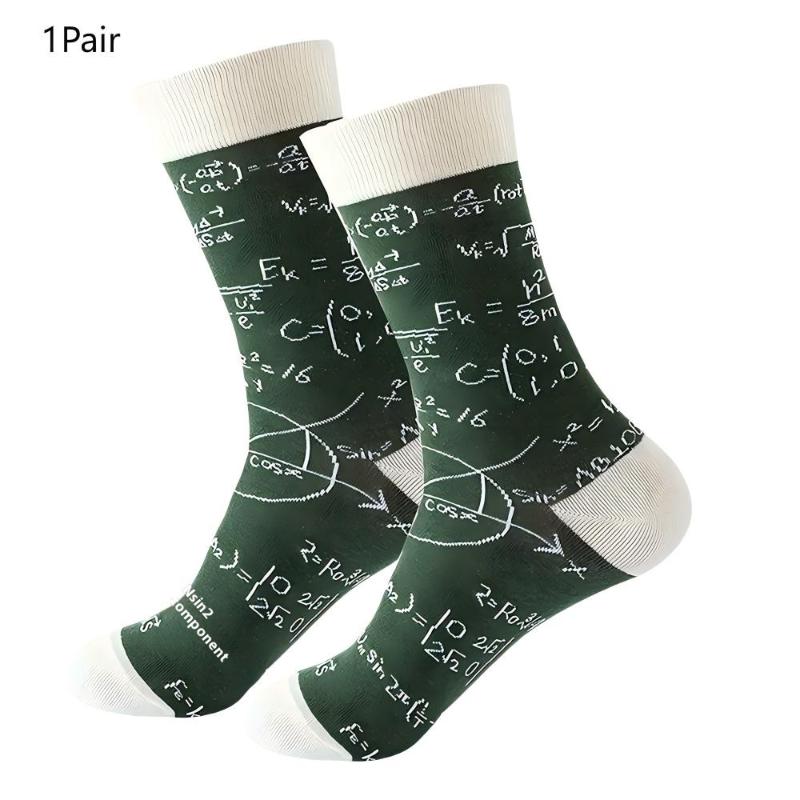 1/2Pair Creative Geometric Pattern Mid Length Socks Trendy Comfortable Breathable Socks Suit In All Seasons 1Pair