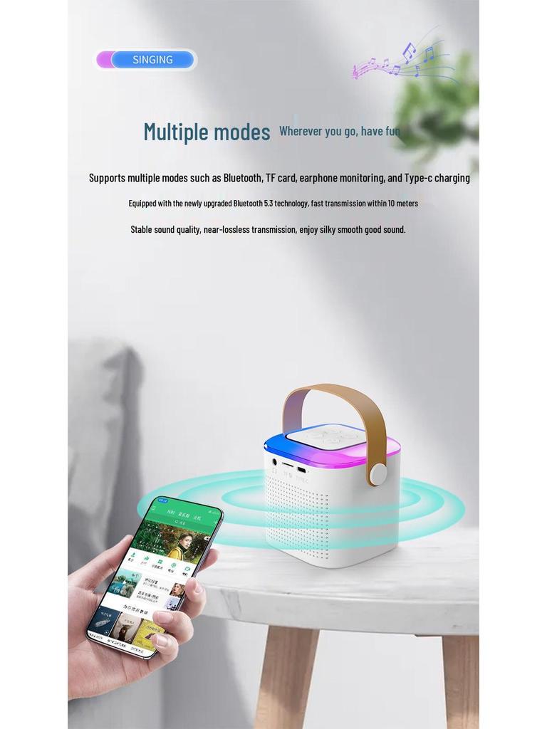 CrossY1 Wireless Bluetooth Subwoofer Speaker with Outdoor Handheld Portable Audio and Built-in Microphone