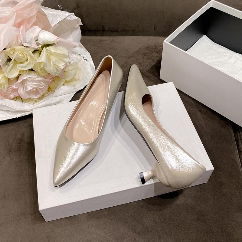 Fashion Women Shoes Pointed Toe Pumps Patent Leather Dress High Heels Boat Shadow Wedding Shoes Shoes for Wedding Women