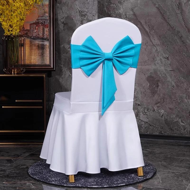 Spandex High Quality Chair Sash Fit All Chairs With Decorative Ready Made Bow Tie Knot Ideal for Wedding and Event Decoration