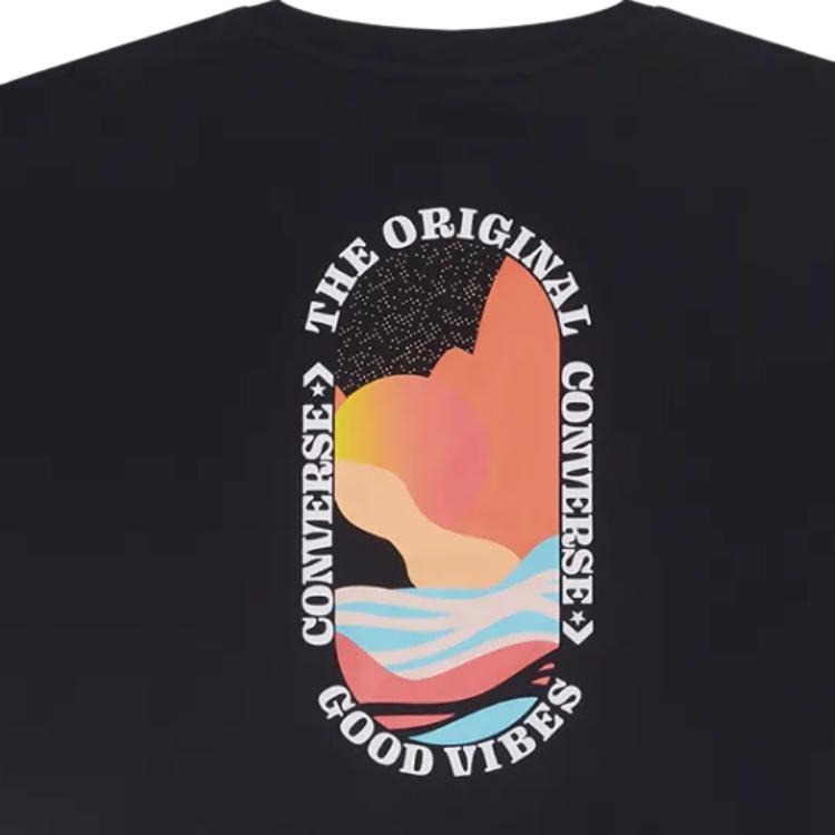 Converse Summer Fun Collection T Shirts Men's Black Crew Neck Moderate 10027154-A01