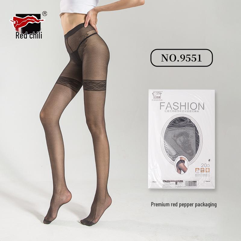 

Женские прочные летние колготки Red Pepper - тонкие, не зацепляющиеся, сетчатый жаккардовый кружевной дизайн One Size