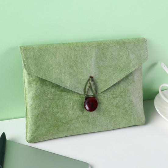 Dossier en Papier Tyvek avec Chemise Enveloppe Portfolio Imperméable avec Fermeture à Bouton Housse de Protection Portable pour Tablette IPad Documents