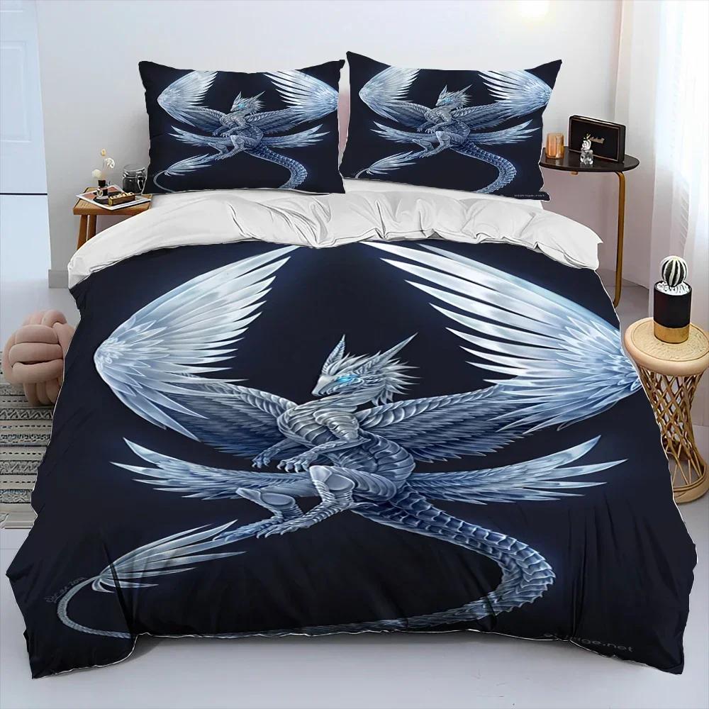 Dragon Cartoon Comforter Bedding Set,Duvet Cover Bed Set Quilt Cover Pillowcase,King Queen Size Bedding Set For Adult Child Gift