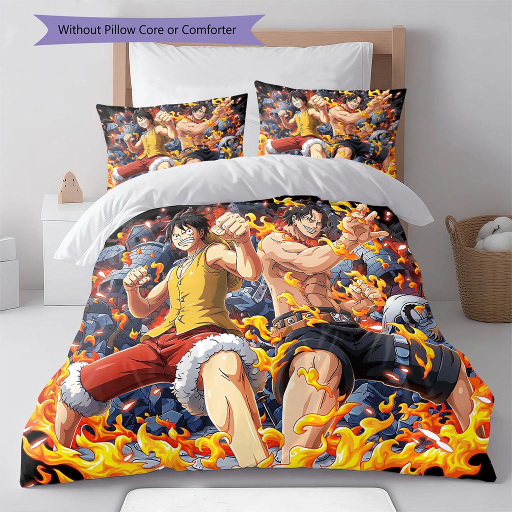 Cartoon Pattern Bedding Quilt Set Quilt Cover Pillowcase Home Decoration Birthday Gift (1 * Duvet Cover + 2 * Pillowcase, Without Core)