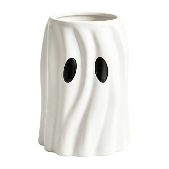 Ghost Planter Planter, Halloween Shaped Bucket, Cute Desktop Candy Whimsical Home Ornament Bowl for Office Shelf, Indoor Party Decor Small Resin Plant
