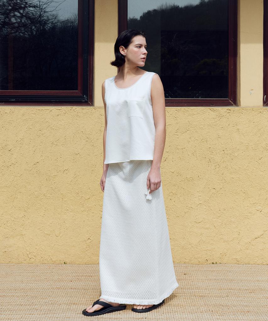 FRITUR Sleeveless Pocket Top Ivory_F262Bl01