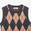 European and American style, new women's clothing, fashionable, versatile, cross-border rhombus pattern vest knitted sweater