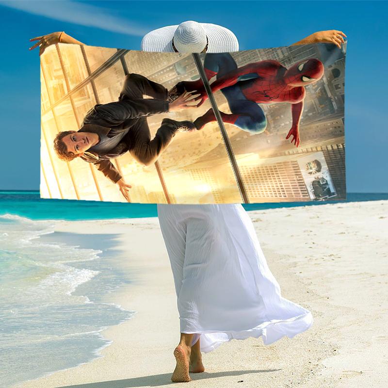 Spider-Man beach towel Outdoor camping Beach towel for vacation swim Outdoor pool Absorbent bath towel