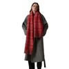 Designer high sense 20 wool red plaid fringed autumn and winter scarf mohair warm scarf women's shawl