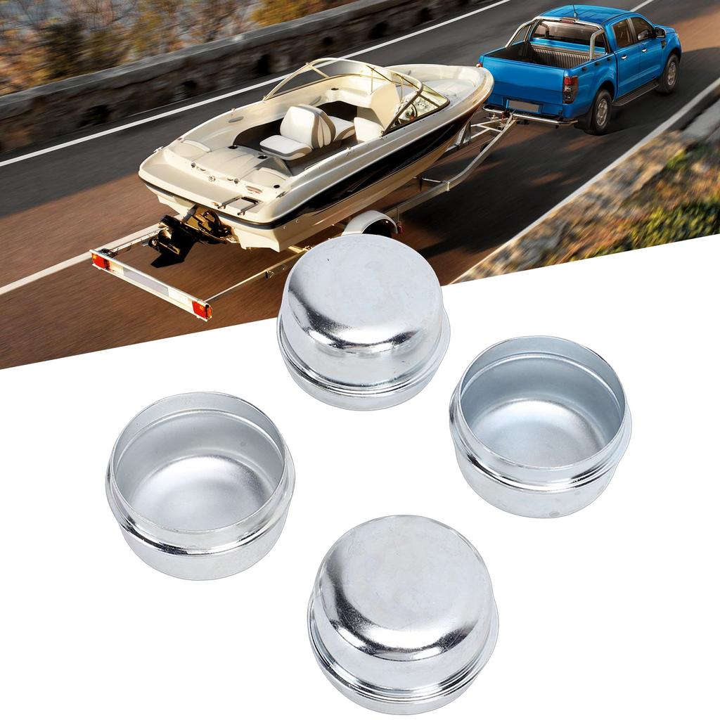 4PCS 1.98 Inch Trailer Axle Dust Caps Steel Trailer Axle Bearing Grease Covers for 2000-3500 Lbs Boat Trailer Camping Vehicle