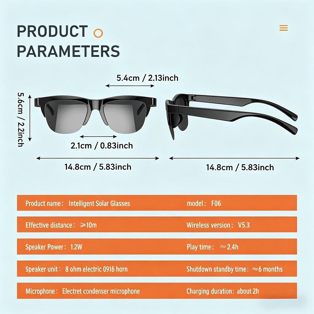 Touch Control Sunglasses Black Smart Bluetooth Audio Glasses Uv Smart Glasses Smart For Travel Beach Activities Outdoor Sports
