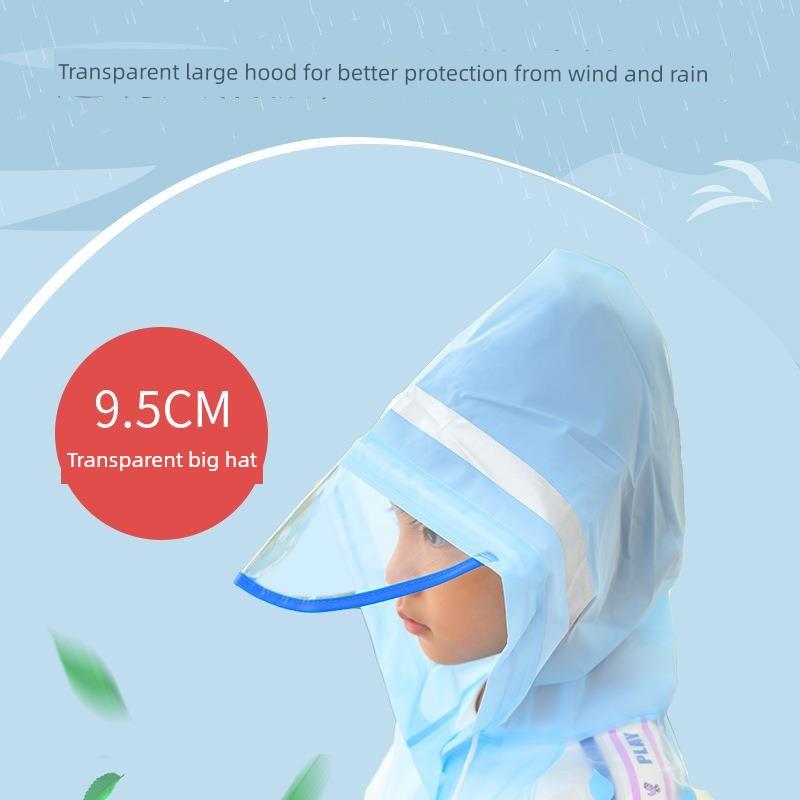 Children's Raincoat for Boys and Girls, Transparent Rain Poncho for Toddlers and Kindergarten Kids, Dinosaur Raincoat, Rain Gear