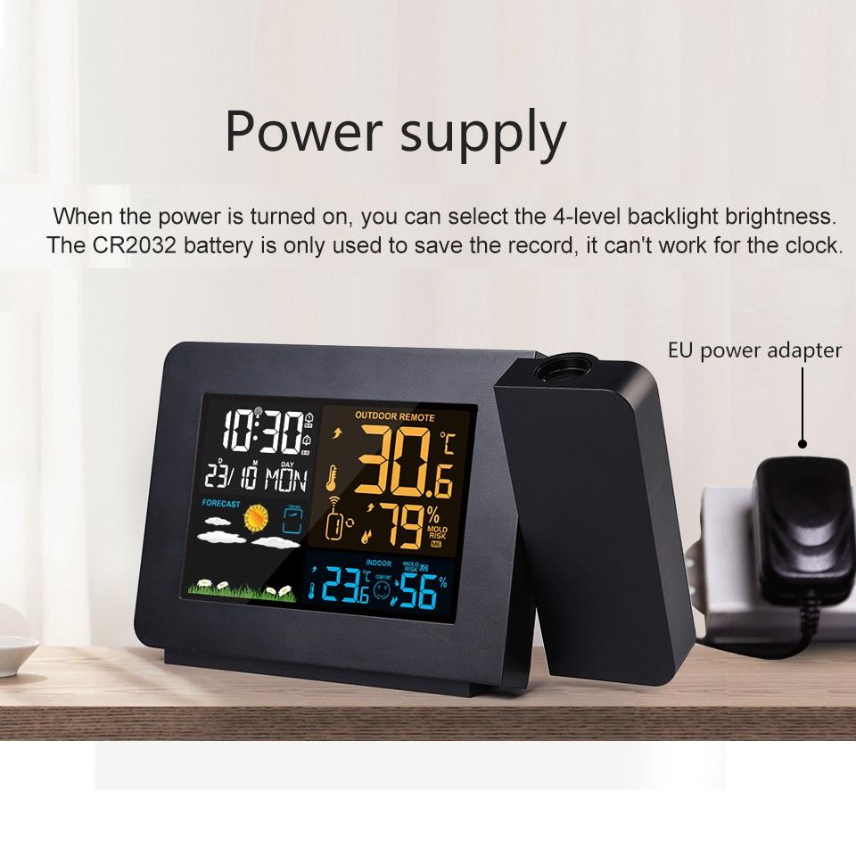 Digital Alarm Clock Temperature Hygrometer Weather Station Clock Forecast Projector Clok Digital Temperature Humidity Meter