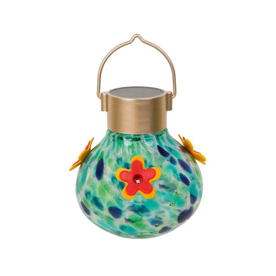 Hummingbird Feeder with Solar Light Water-proof Outdoor Garden Yard Hanging Auto-Lighting Semi-automatic