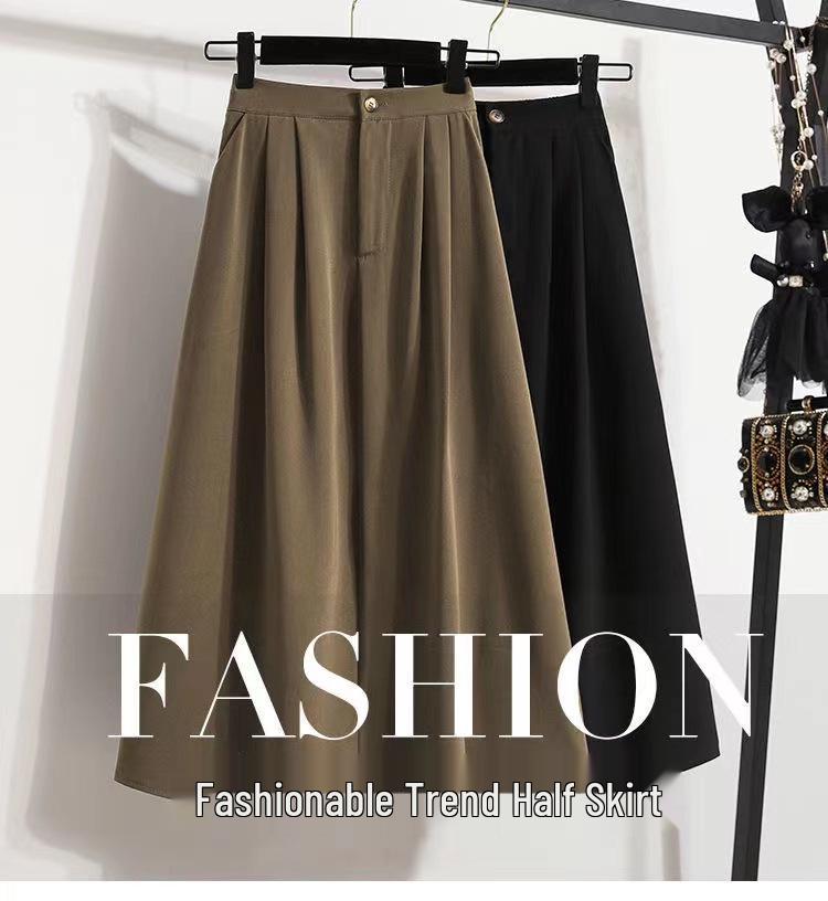 Plus Size Hohe Taille A-Linie Regenschirmrock mit Taschen - Frühjahr 2026 Trend