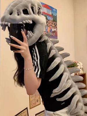 Dinosaurier Skelett Hoodie Plüschtier Cosplay Hut Puppe Geschenk