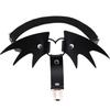 Punk Heart Leather Garter Belt with Wings - Street Style Nightclub Halloween Leg Jewelry Clip