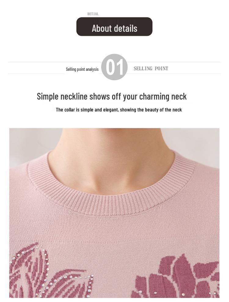 Summer Style Ice Silk Short-Sleeved T-Shirt & Knit Cardigan for Middle-Aged and Elderly Women