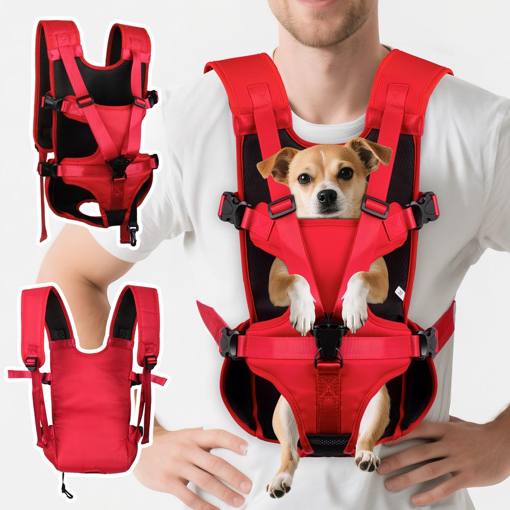Hunde-Fronttrage-Rucksack, Verstellbarer Hunde-Brusttrage-Rucksack, Hunderucksack für kleine Hunde & Katzen Wandern Camping Reisen