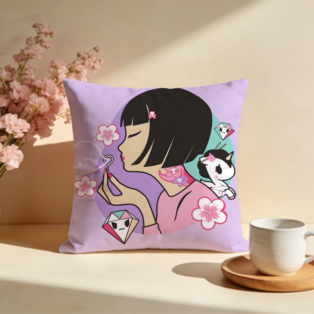 Trendy TTokidokiful Cushion Cover Stylish Washable Pillow Cover Ideal for Couch Bedroom Car Decoration