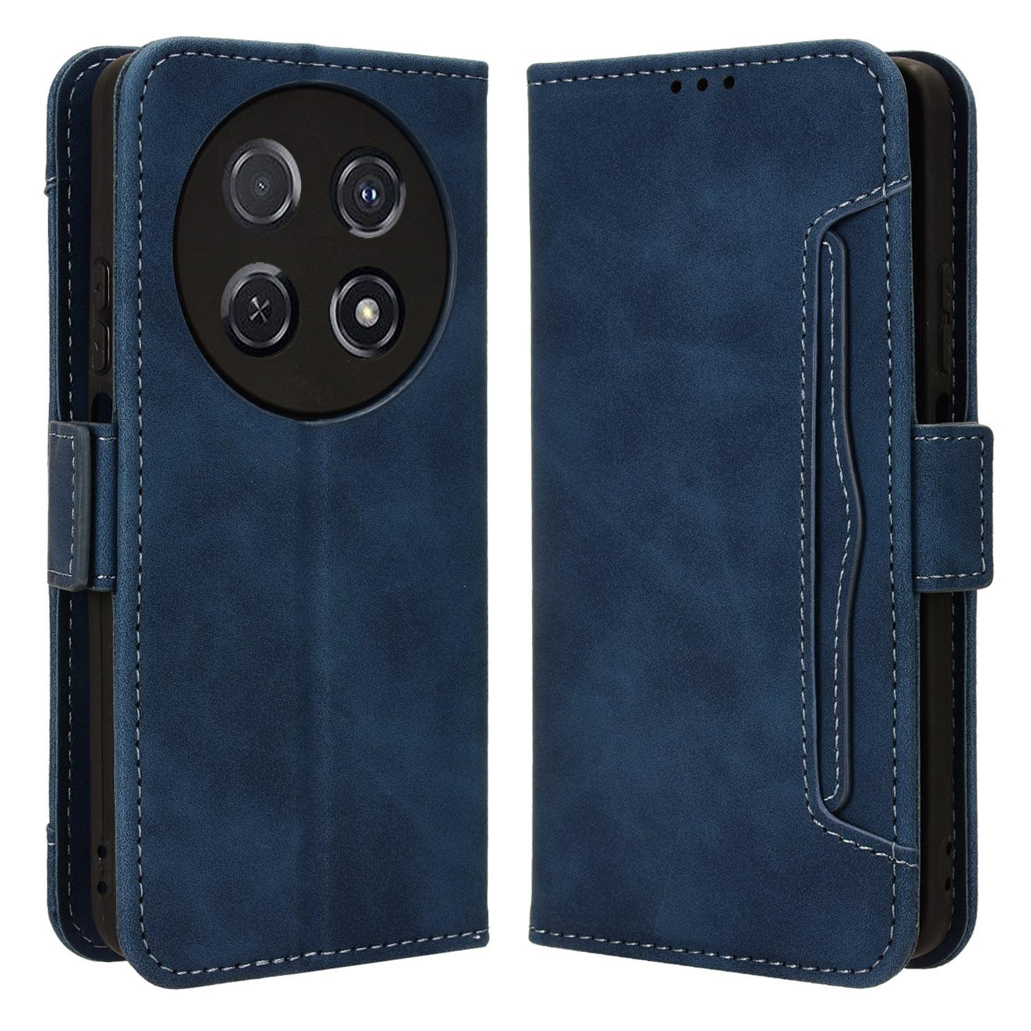 

For Huawei nova 13i 4G/nova 12i 4G/Enjoy 70 Pro Case PU Leather Stand Function Multiple Card Slots Phone Cover Blue