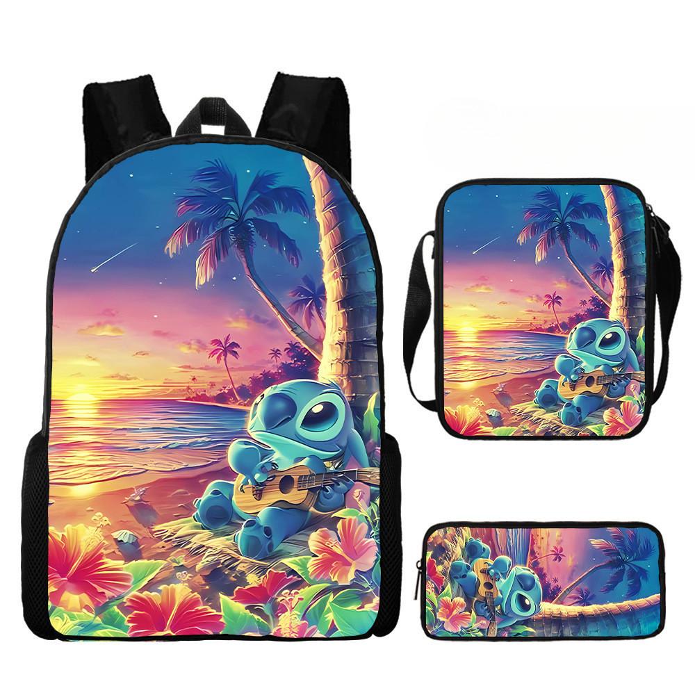 Stitch Backpack Cartoon Set With Lightweight Breathable For Students Elementary