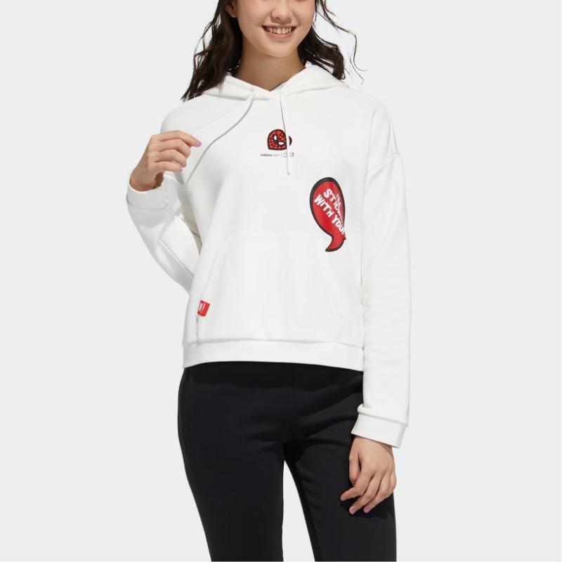adidas Neo x Marvel Spider-Man Women's Off-White Hooded Sweatshirt H55126