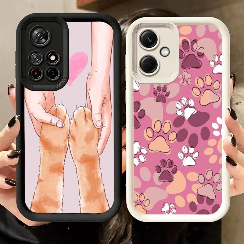 Phone Case for Xiaomi Redmi Note 15 14 13 Pro Plus Dog Footprint Paw Cute Pattern Shell 12S 11 11S 11T 5G 14S Soft Silicone Fund