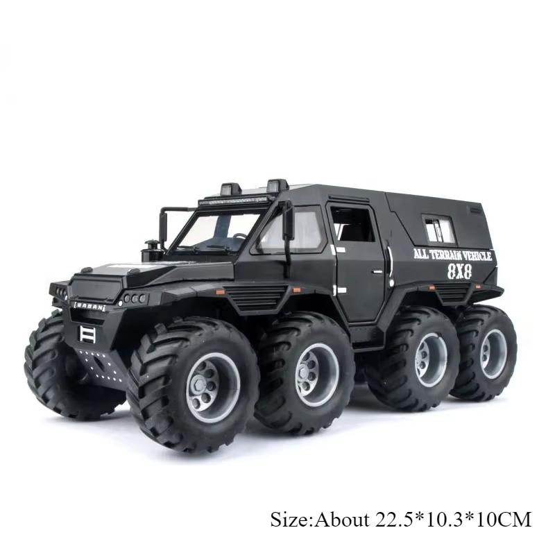 1:24 Shaman Armored Police Car Alloy Diecast Model Toy Car Doors Opened Sound Light Pull Back Miniature Vehice Boy Birthday Gift